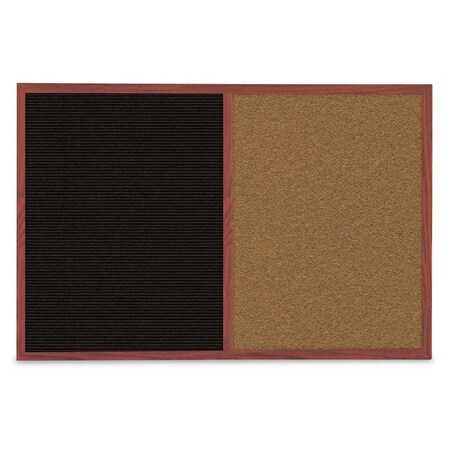 Slim Style Indoor Enclosed Corkboard,30, UV503SCH-GOLD-DBURGU